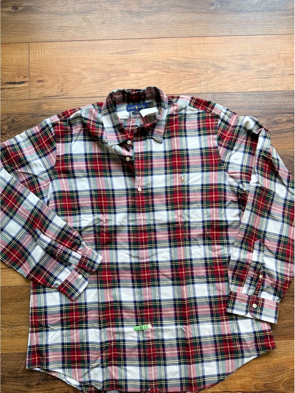 Ralph Lauren Classic Fit Plaid Shirt Men’s XL Red Green Tartan Button Down